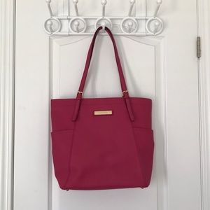 Calvin Klein tote bag - pink, Saffiano leather